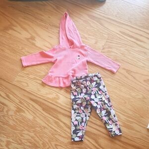 Carter's matching set Peplum style top and leggings 12 months